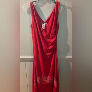 Vintage California Concepts Red Beaded Gown